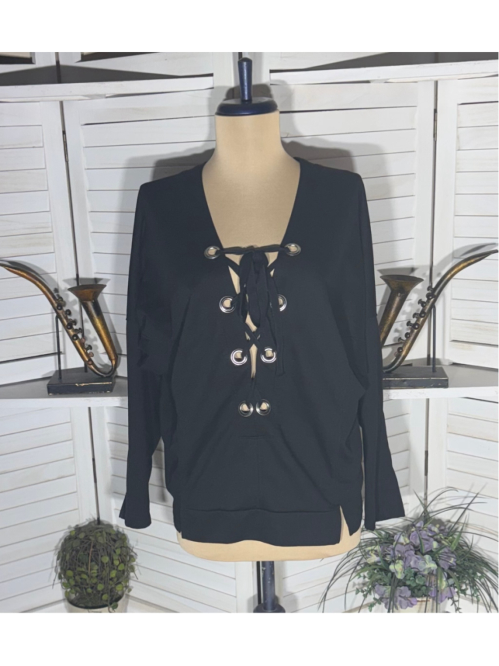 Vintage Y2K sweatshirt cage neck goth punk whimsigoth alternative edgy grunge S